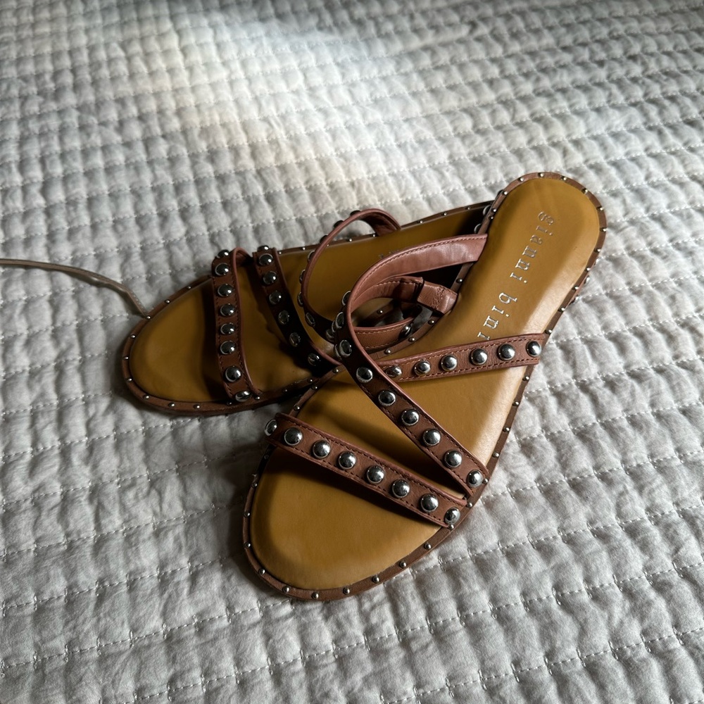 Brown Studded Sandals